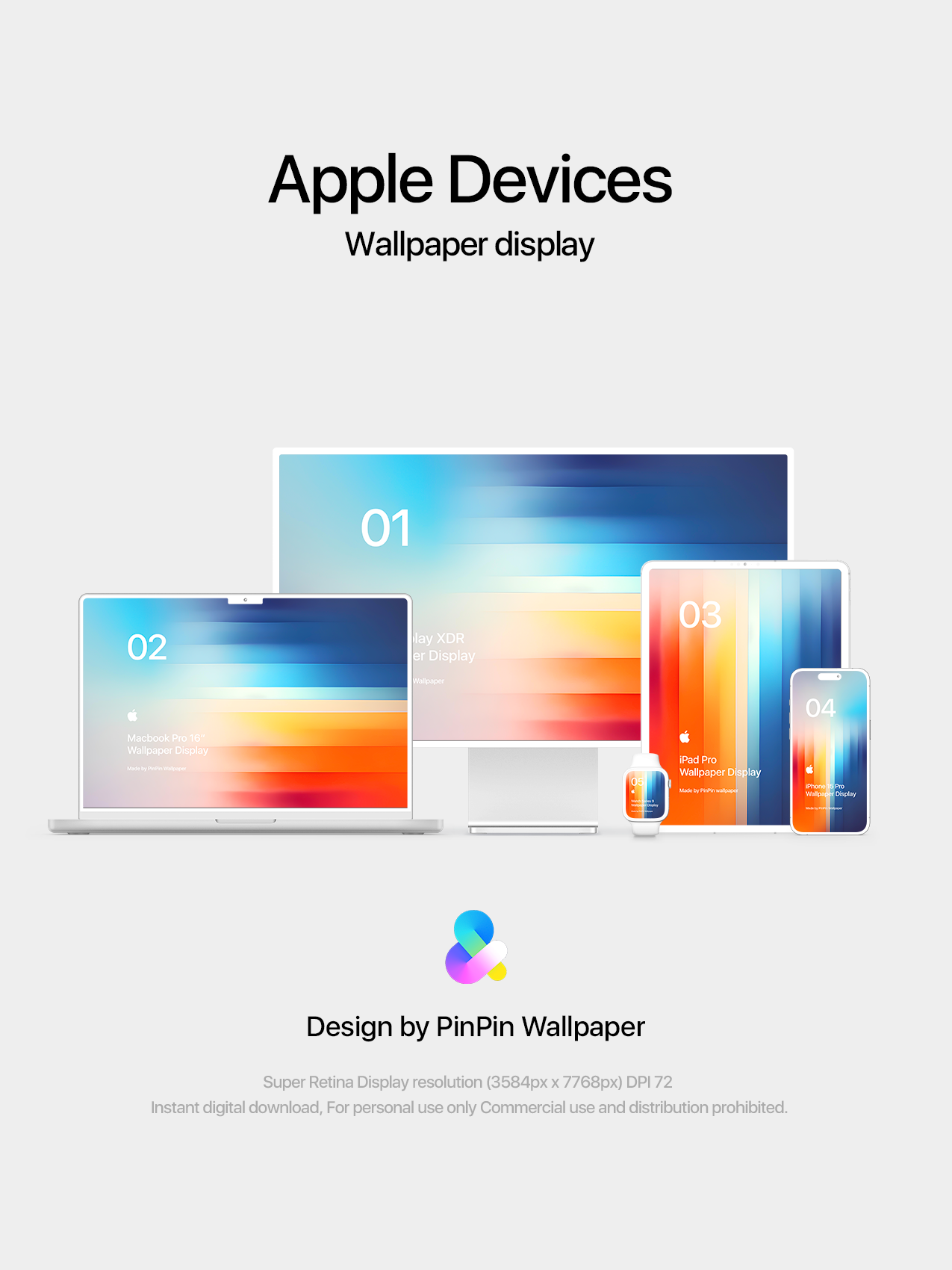 4K HD Apple デバイスの壁紙 背景デザイン 5 パック