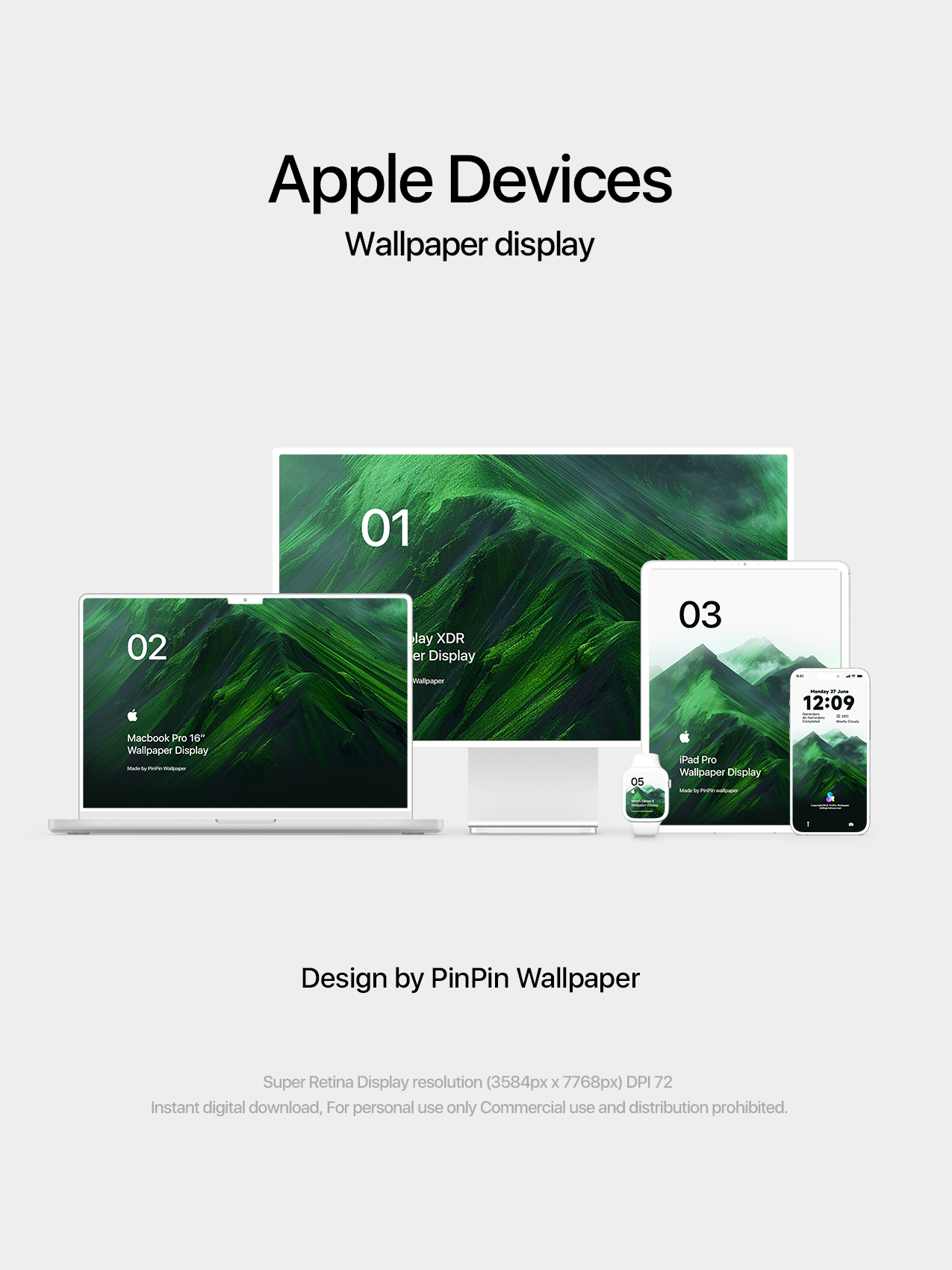 4K HD Apple デバイスの壁紙 背景デザイン 5 パック