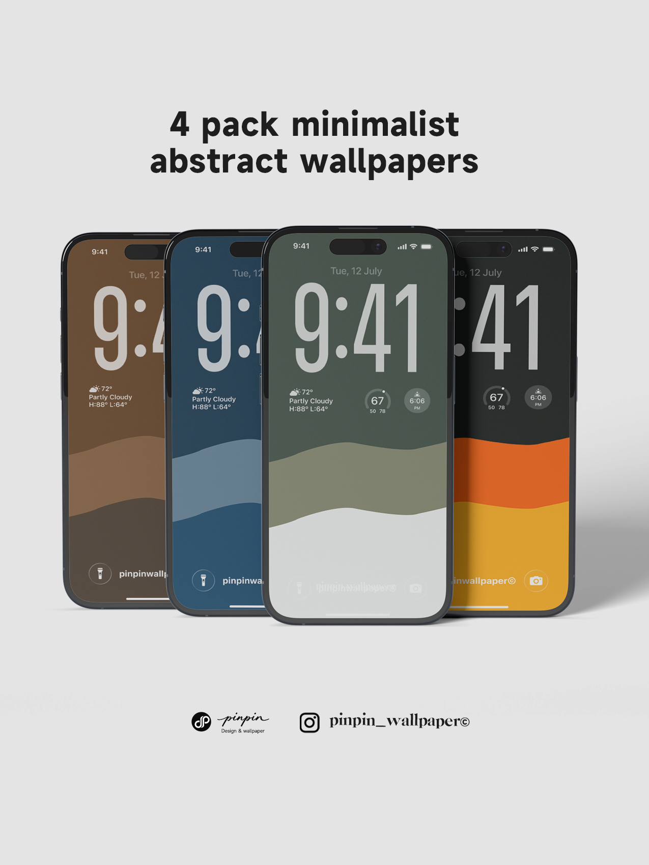 A Minimalist Abstract Wallpaper Pack with 4 Different Color Schemes: 8K HD Lock Screen Wallpapers