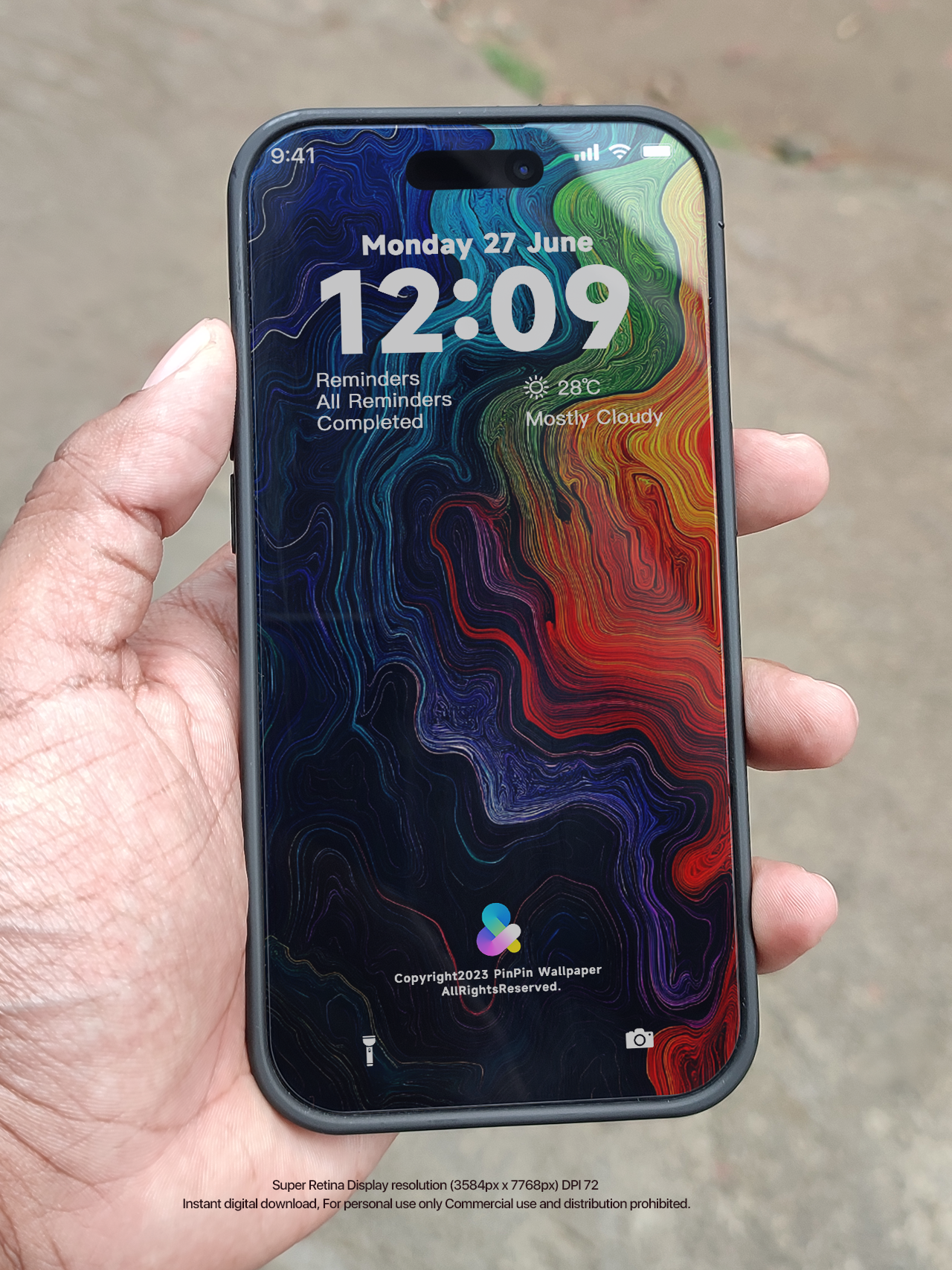 iPhone と Android 向けの 4K HD 壁紙の背景 - 幾何学的抽象パターン