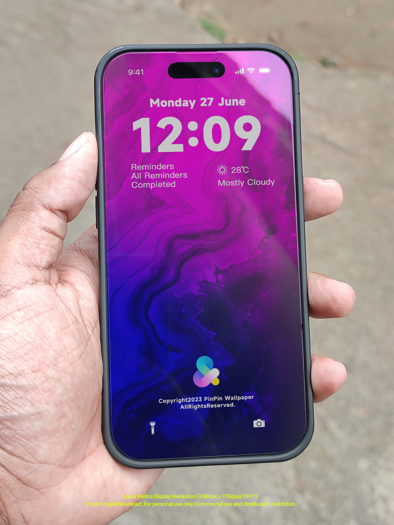 iPhone と Android 向けの 4K HD 壁紙の背景 - 抽象的な流体パターン