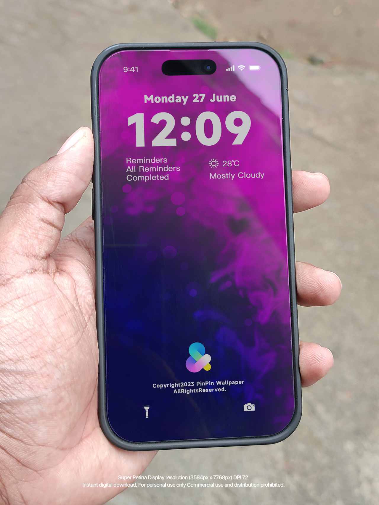 iPhone と Android 向けの 4K HD 壁紙の背景 - 抽象的な流体パターン