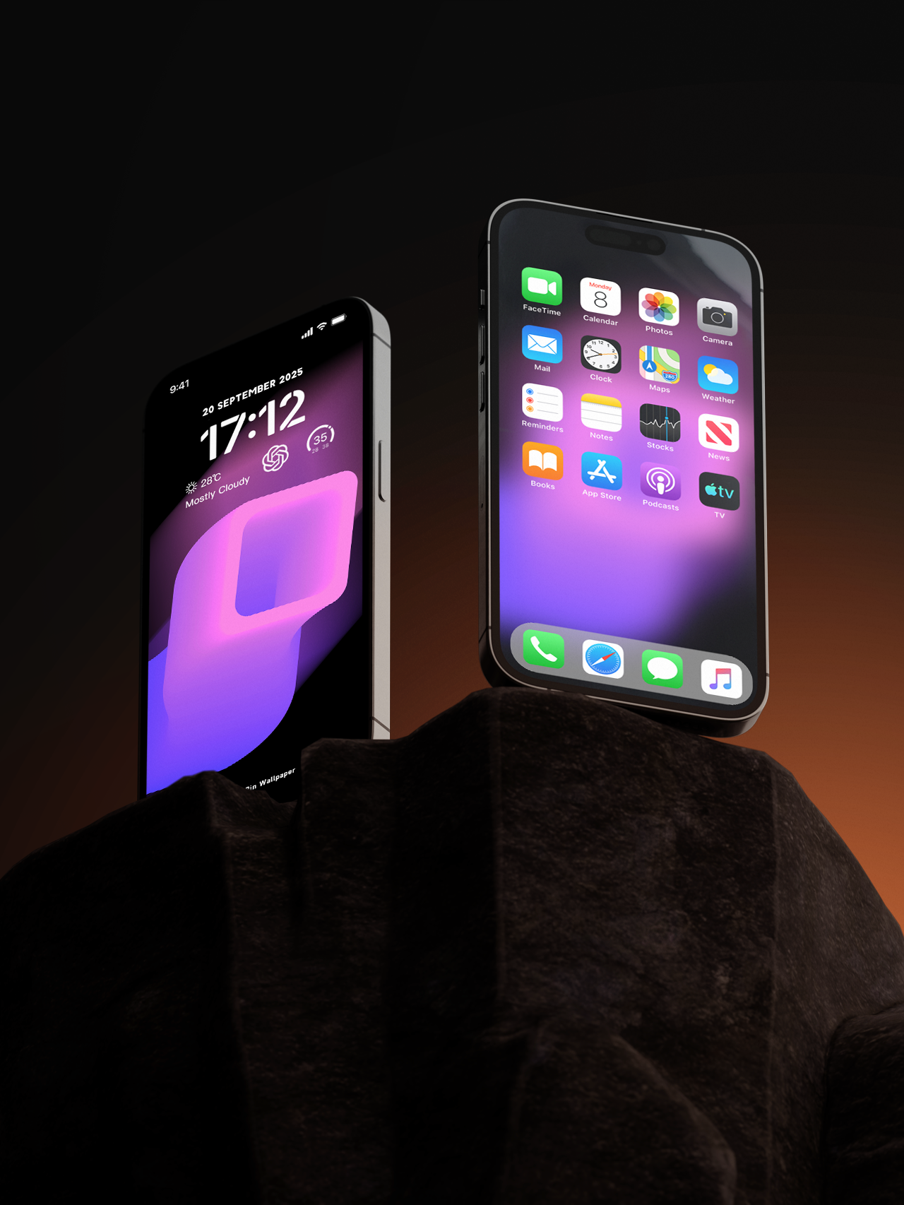 4K HD 壁紙の背景 - iPhone および Android 向け Black Universe Series20