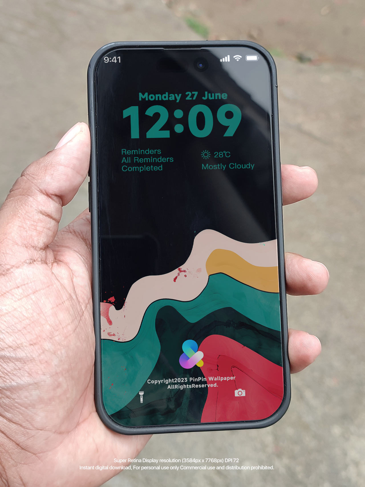 iPhone と Android 向けの 4K HD 壁紙の背景 - 幾何学的抽象パターン