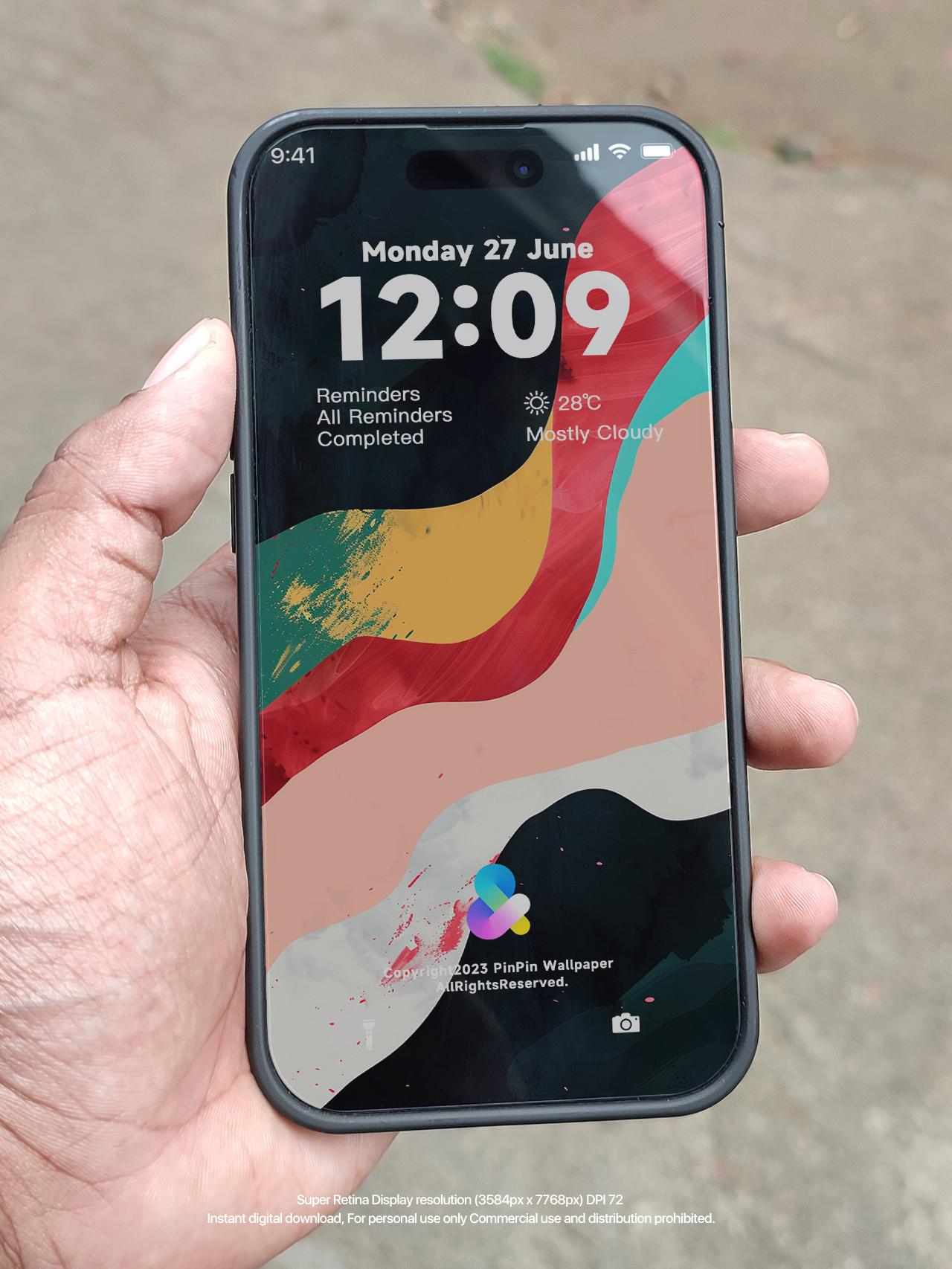 iPhone と Android 向けの 4K HD 壁紙の背景 - 幾何学的抽象パターン
