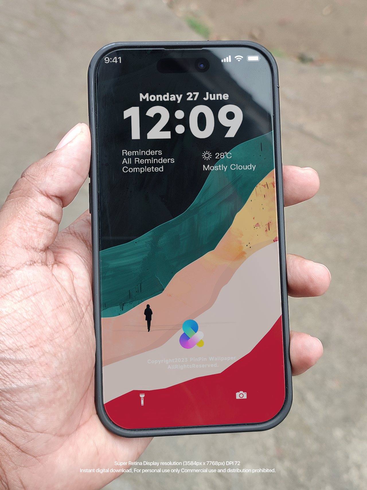 iPhone と Android 向けの 4K HD 壁紙の背景 - 幾何学的抽象パターン