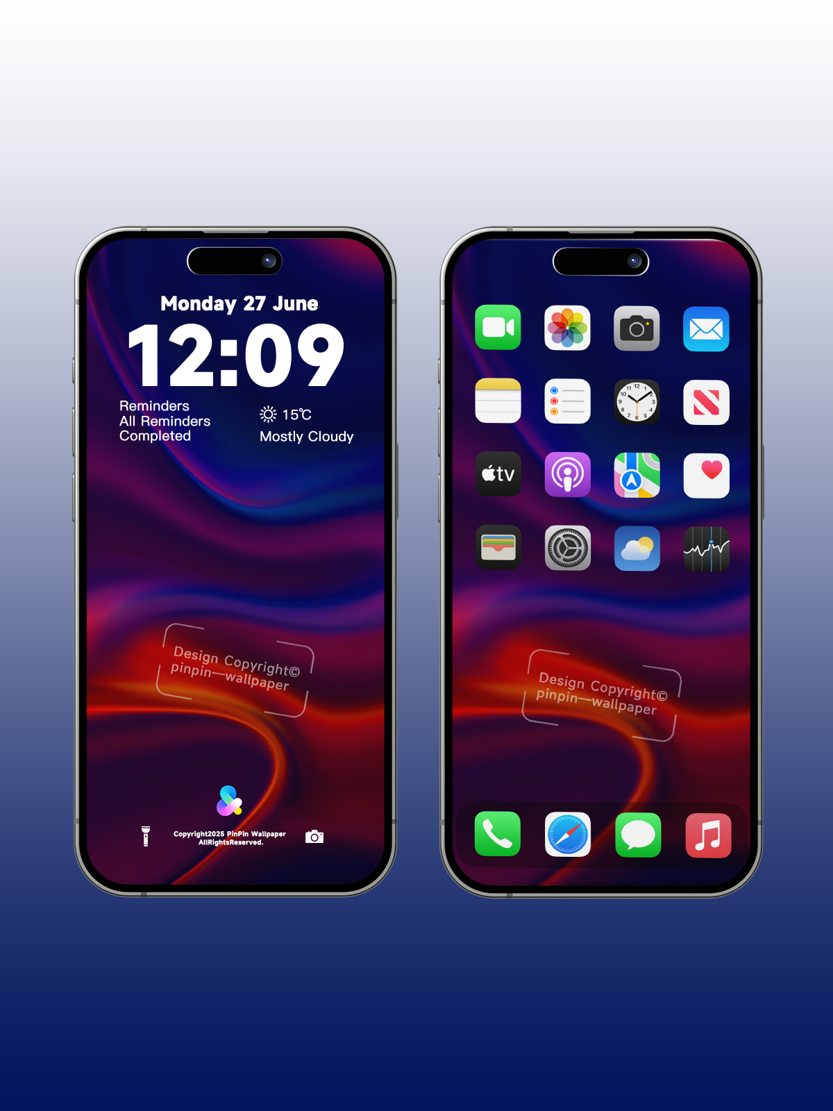 4K HD Phone Wallpaper Background - Minimalist Gradient Style Purple flowers wallpapers for iPhone and Android