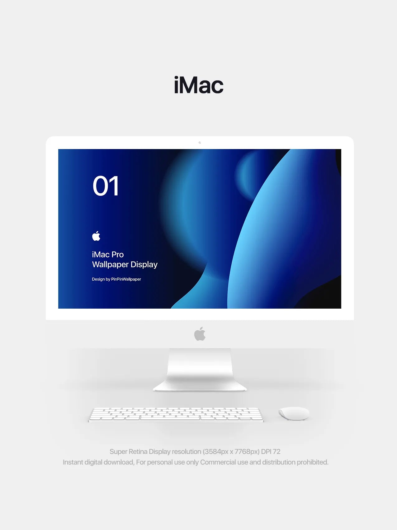 4K HD Apple Devices wallpaper Background Gradient Abstract Style Bule for phone and ipad imac macbook 5 PACK