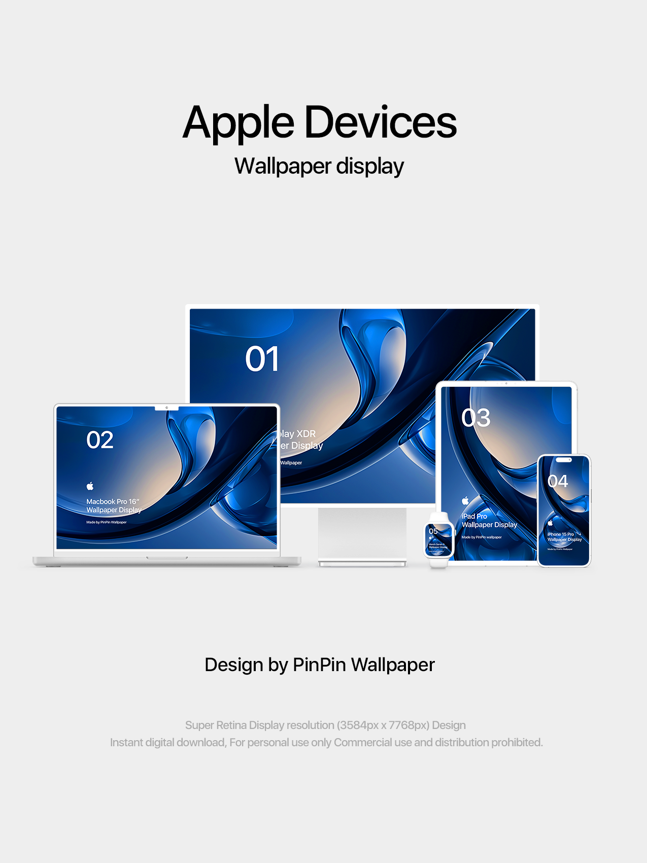 4K HD Apple デバイスの壁紙 背景デザイン 5 パック