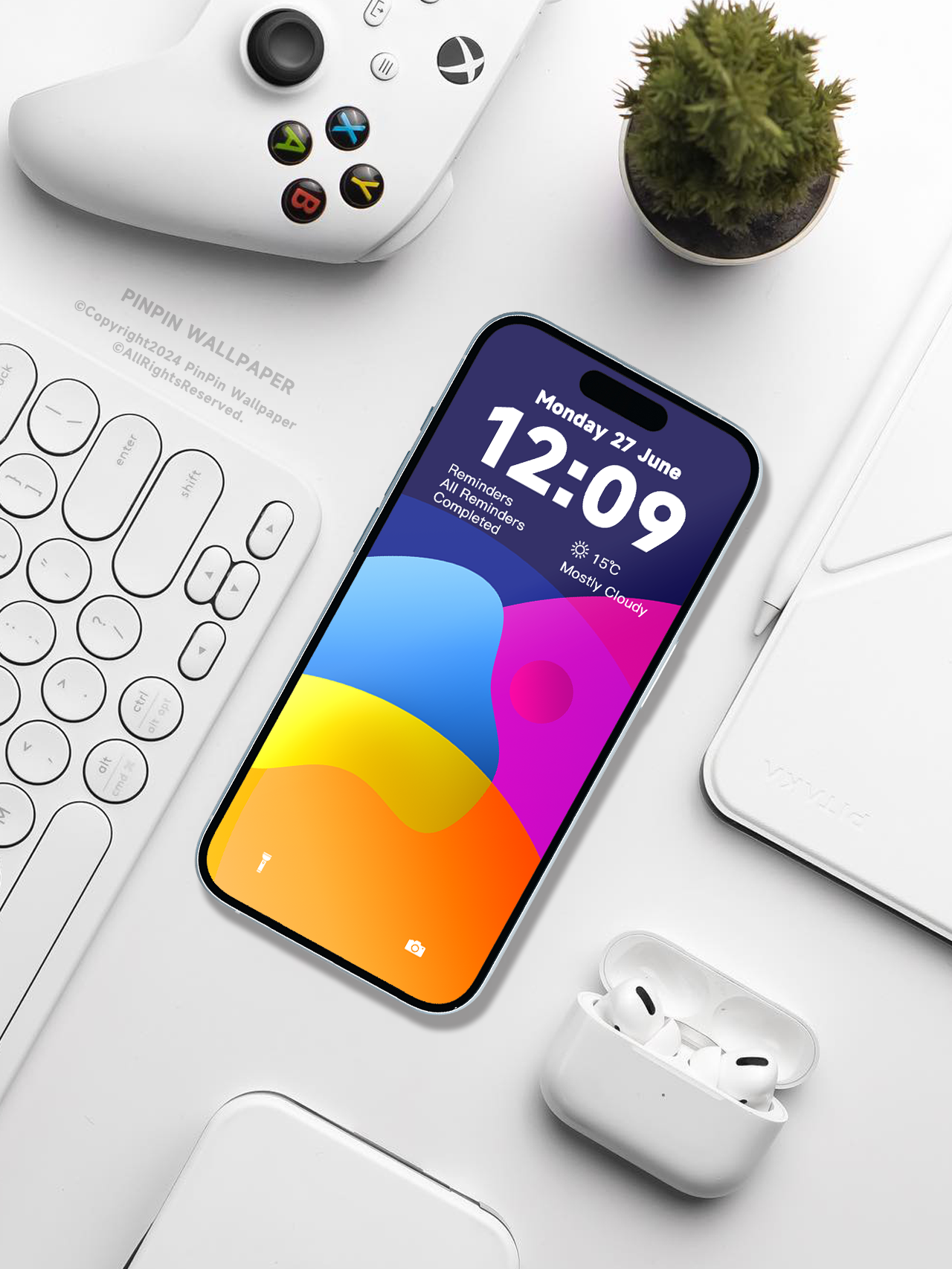 4K HD 壁紙の背景 - iPhone と Android 向けのカラフルな幾何学的形状