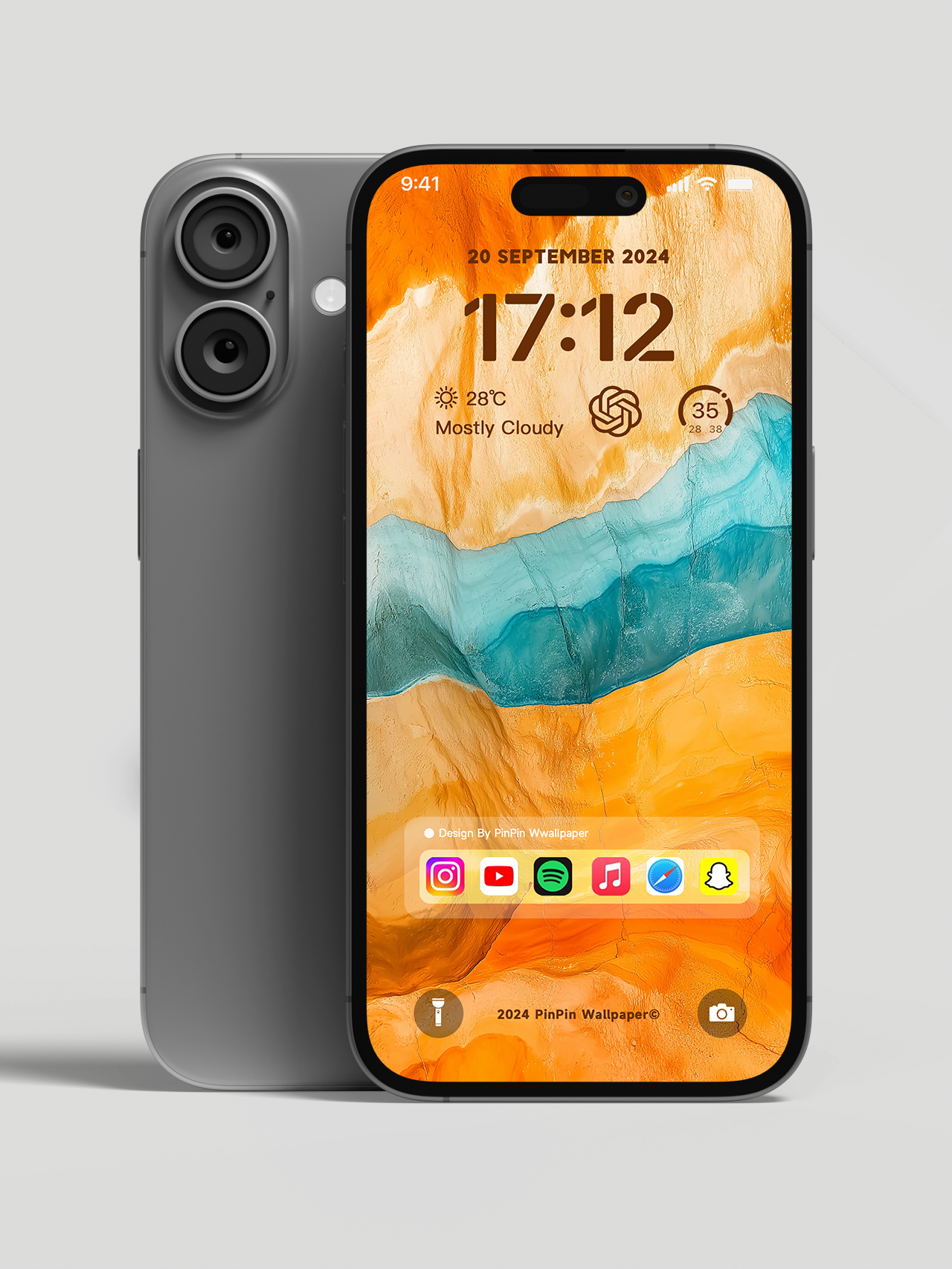 4K HD Phone Wallpaper Background -Abstract style Sunny Orange 02 for iPhone and Android