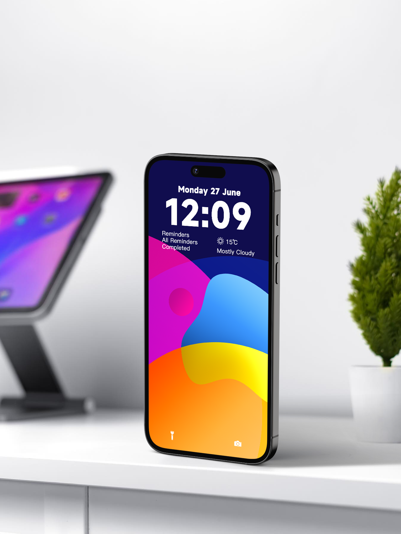 4K HD 壁紙の背景 - iPhone と Android 向けのカラフルな幾何学的形状