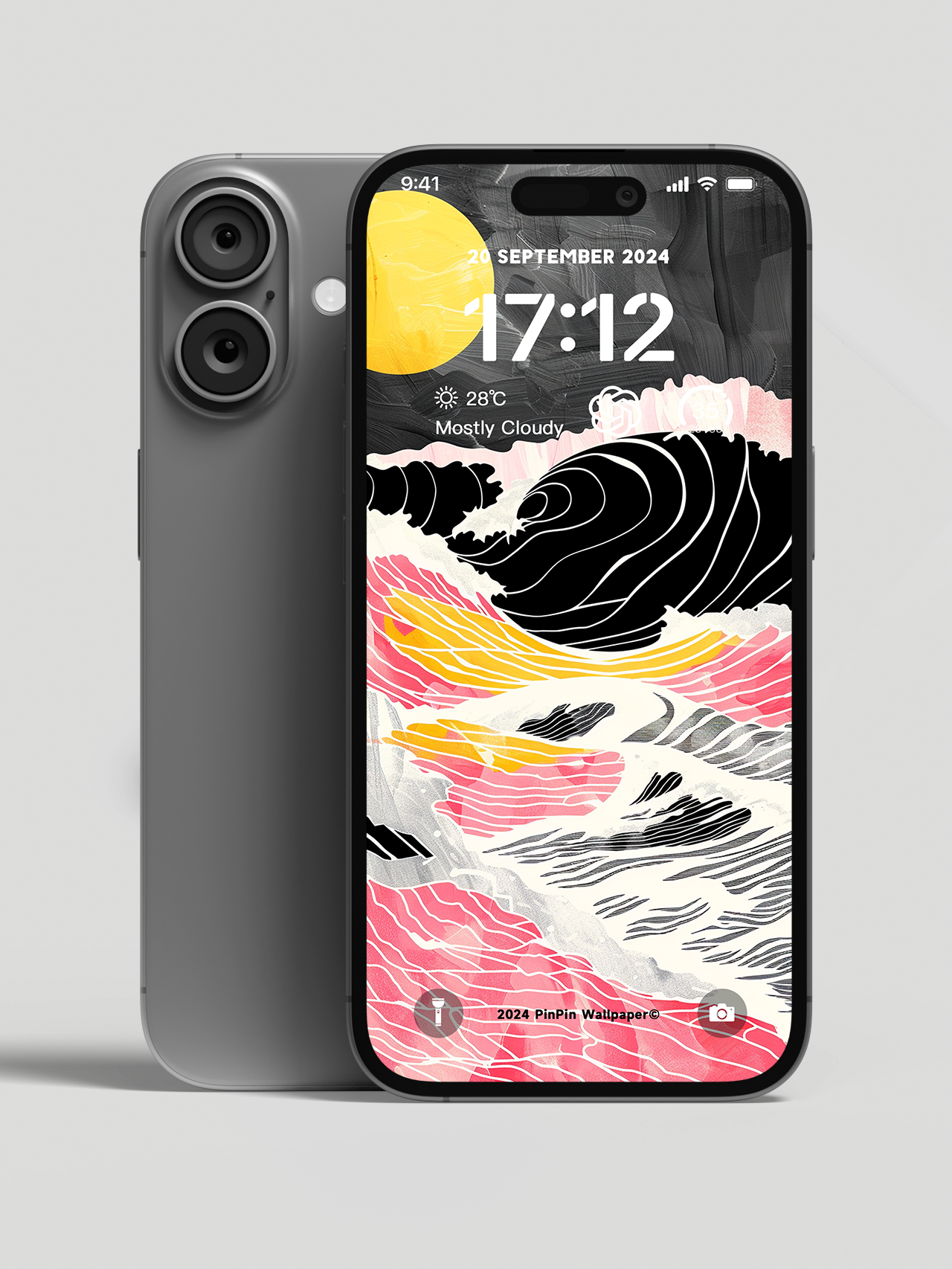 4K HD Phone Wallpaper Background -Abstract style wave graph 02 for iPhone and Android