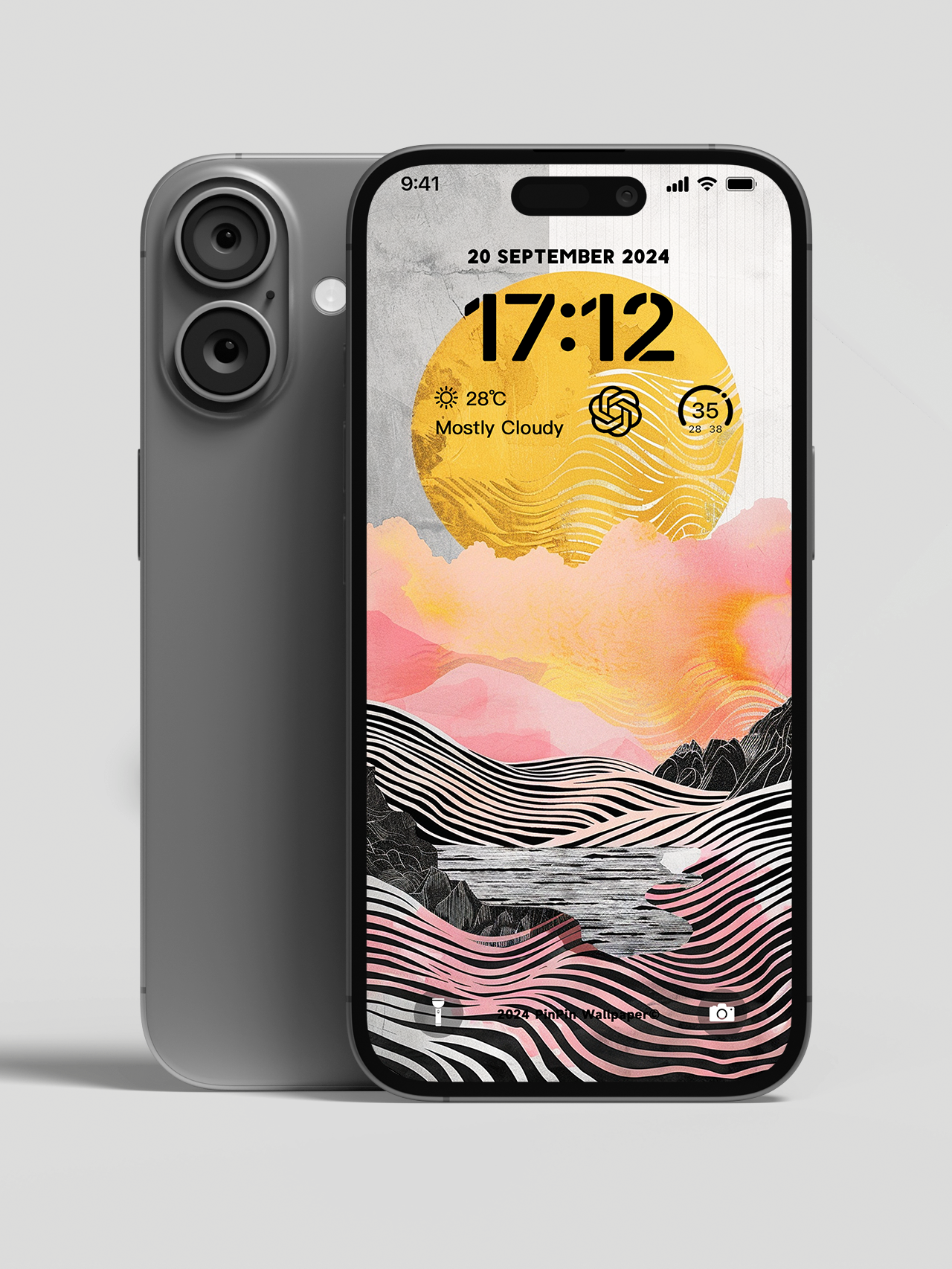 4K HD Phone Wallpaper Background -Abstract style wave graph 03 for iPhone and Android