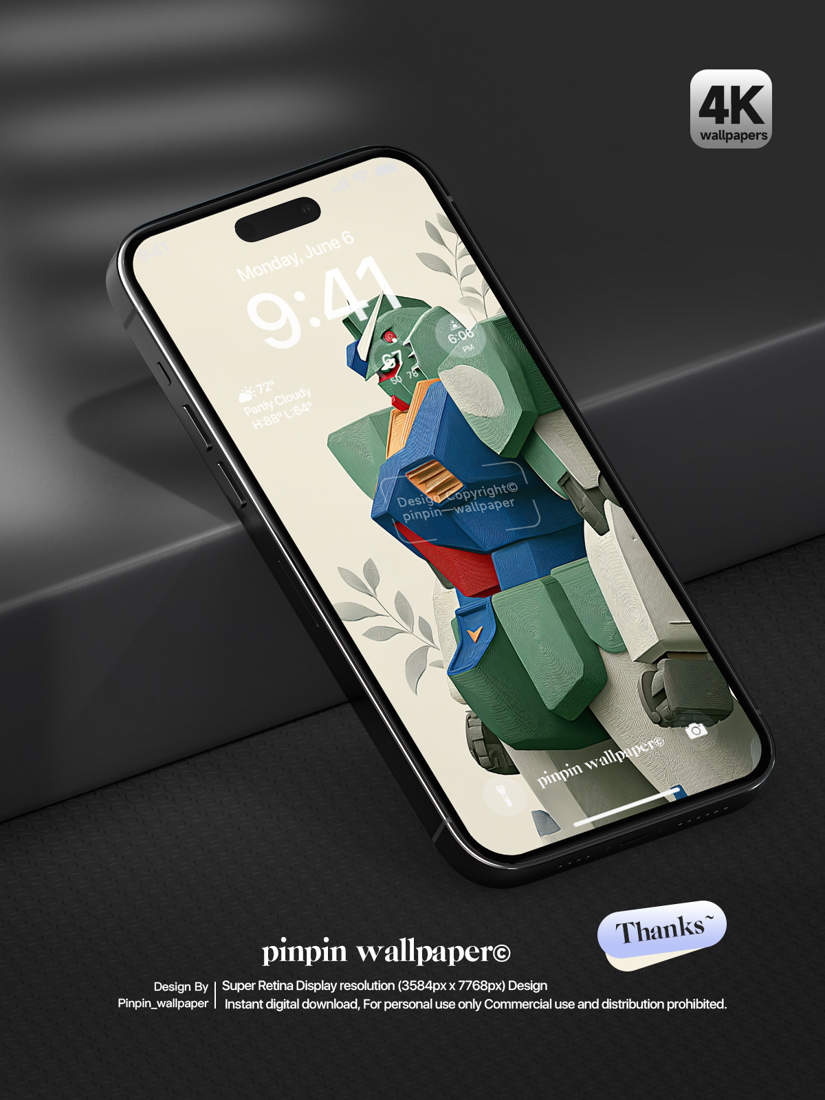 4K HD Phone Wallpaper Background - Minimalist Gradient Style Gundam wallpapers for iPhone and Android