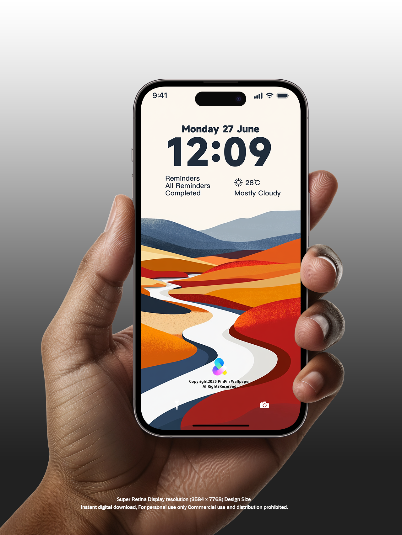 4K HD Phone Wallpaper Background -abstract style orange red Wallpapers for iPhone and Android