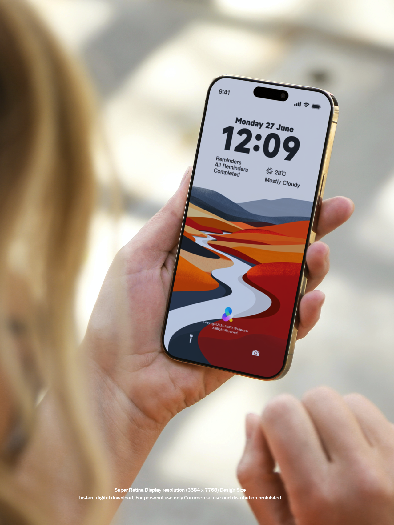4K HD Phone Wallpaper Background -abstract style orange red Wallpapers for iPhone and Android