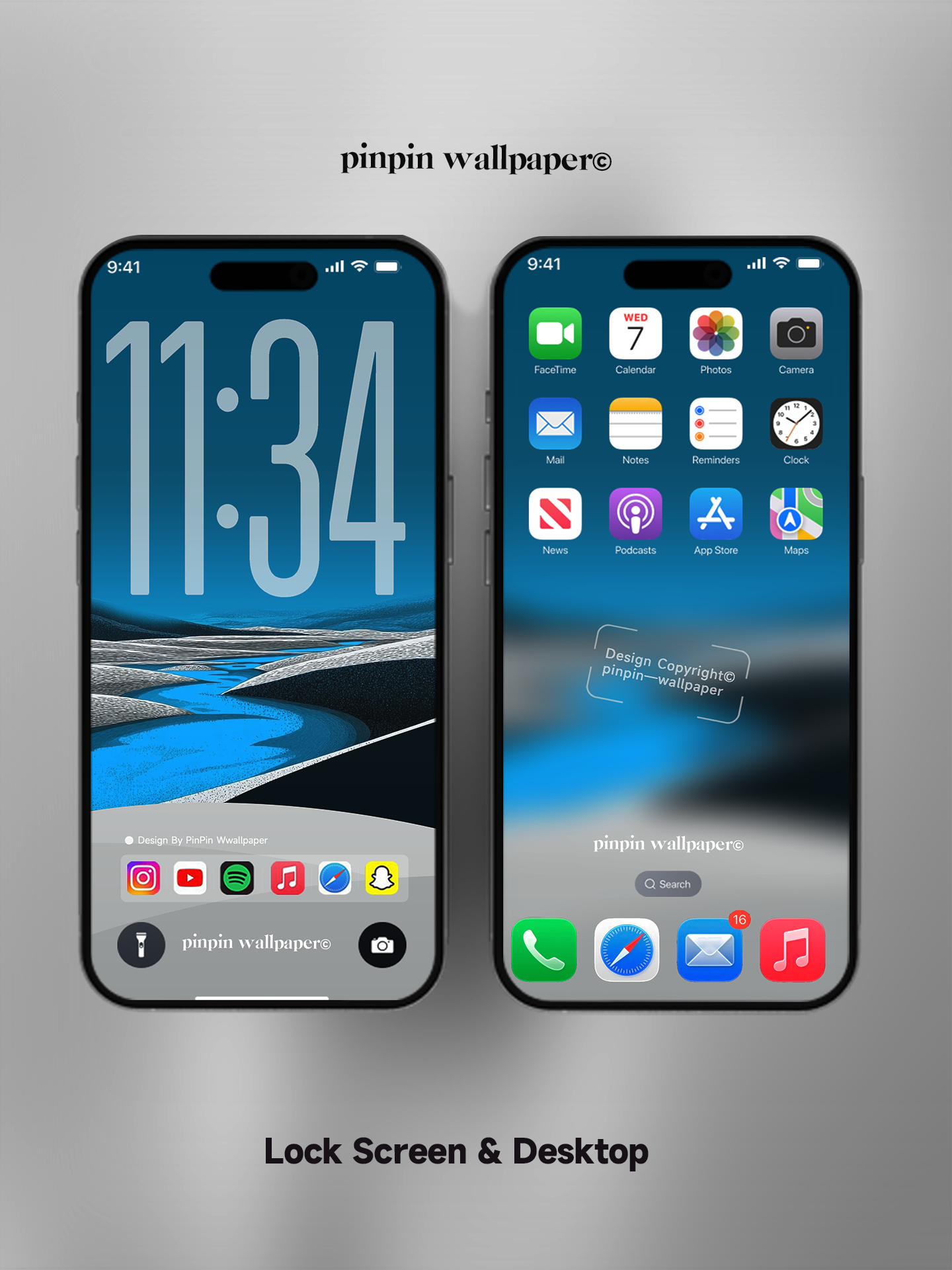 4K HD Phone Wallpaper Background - NO.5788 Minimalist Gradient Style bule wallpapers for iPhone and Android