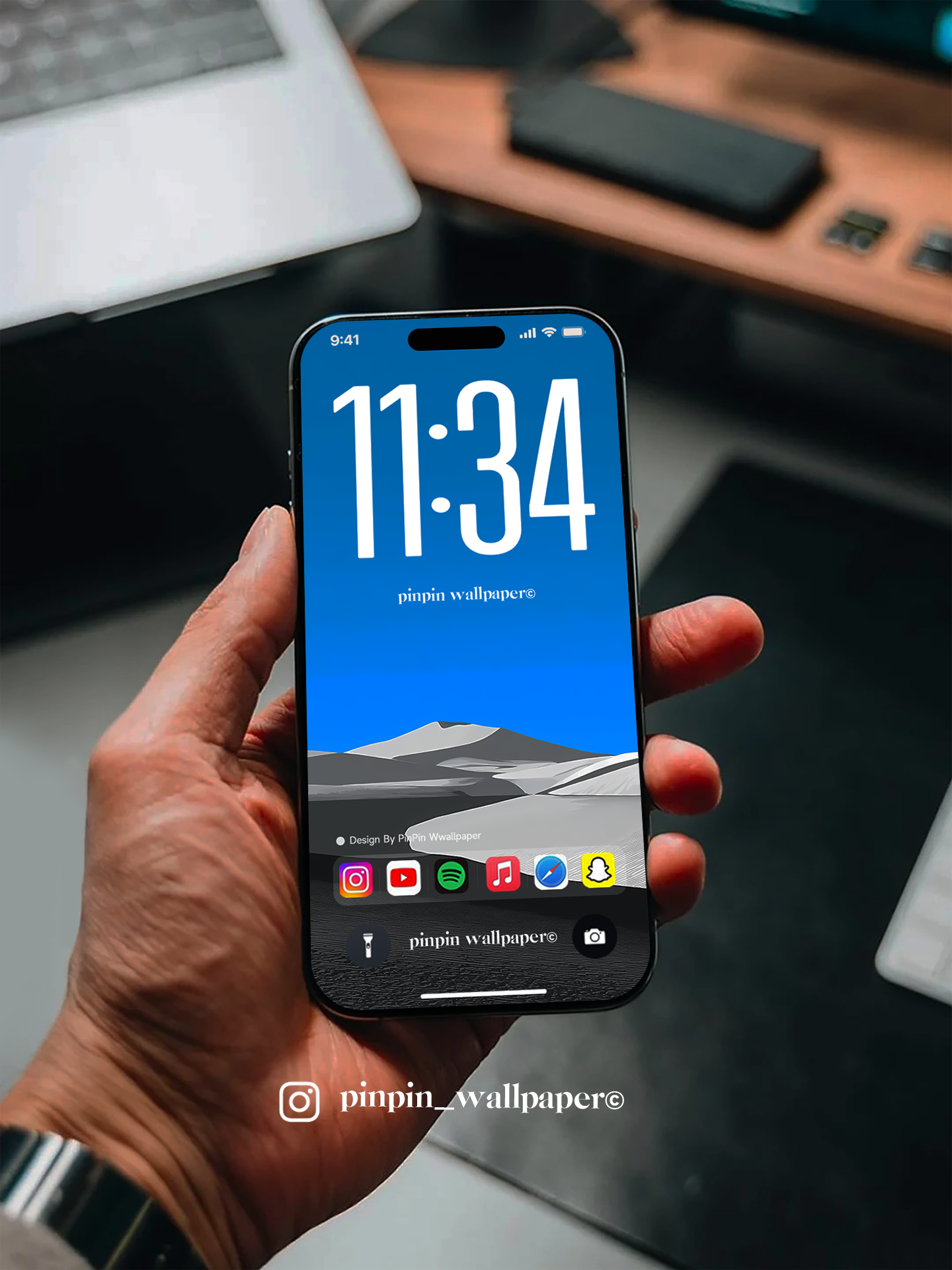 4K HD Phone Wallpaper Background - NO.5789 Minimalist Gradient Style bule wallpapers for iPhone and Android