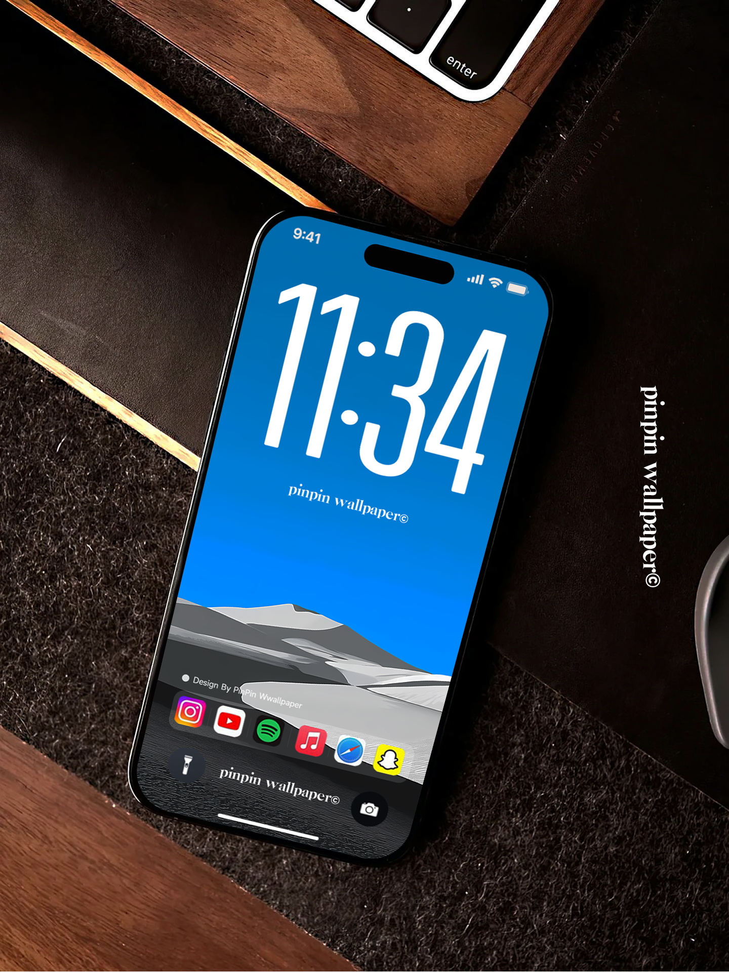 4K HD Phone Wallpaper Background - NO.5789 Minimalist Gradient Style bule wallpapers for iPhone and Android
