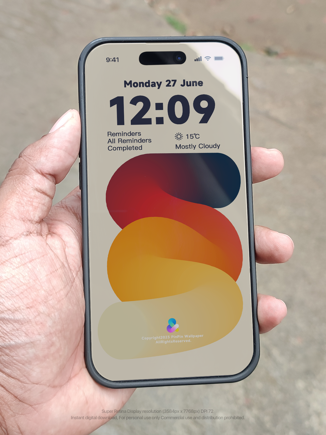 4K HD Phone Wallpaper Background - Abstract style yellow for iPhone and Android