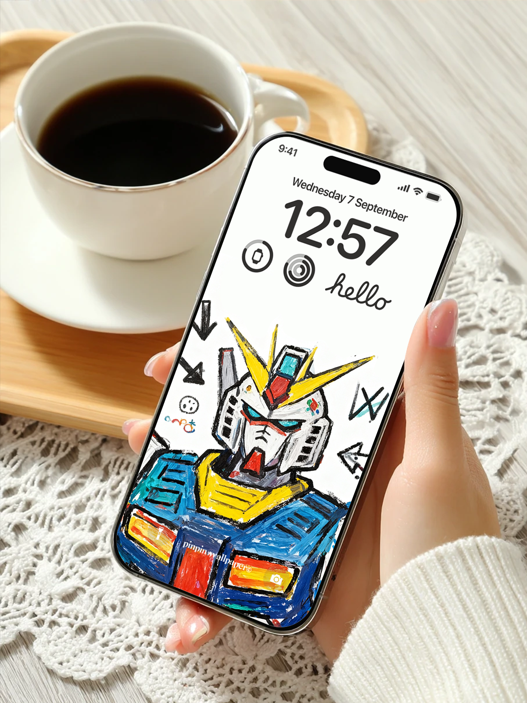 4K HD Phone Wallpaper Background - NO.6156 Minimalist Gradient Style Graffiti Gundam wallpapers for iPhone and Android