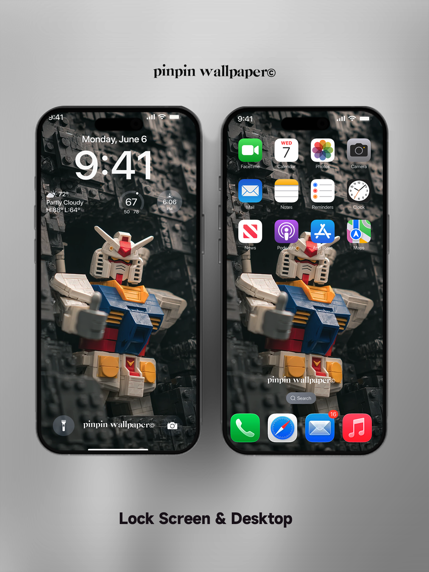 4K HD Phone Wallpaper Background - Black Lego Style Gundam wallpapers for iPhone and Android