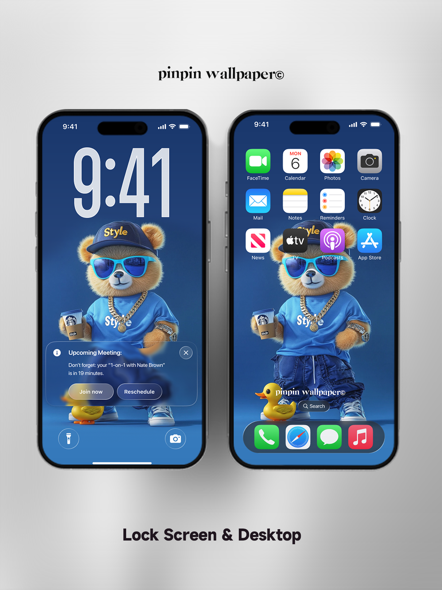 4K HD Phone Wallpaper Background - NO.5874 Minimalist Gradient Style teddy bear wallpapers for iPhone and Android