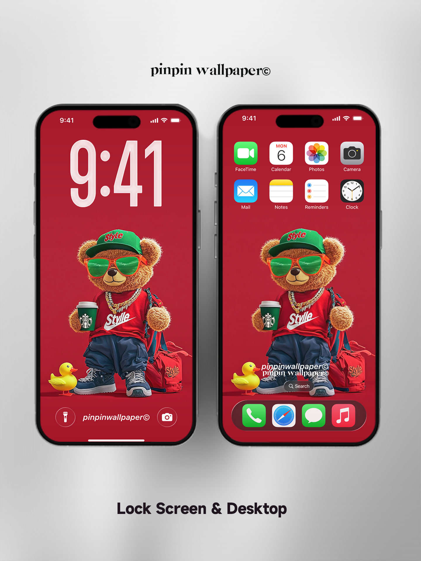 4K HD Phone Wallpaper Background - NO.5875 Minimalist Gradient Style teddy bear wallpapers for iPhone and Android