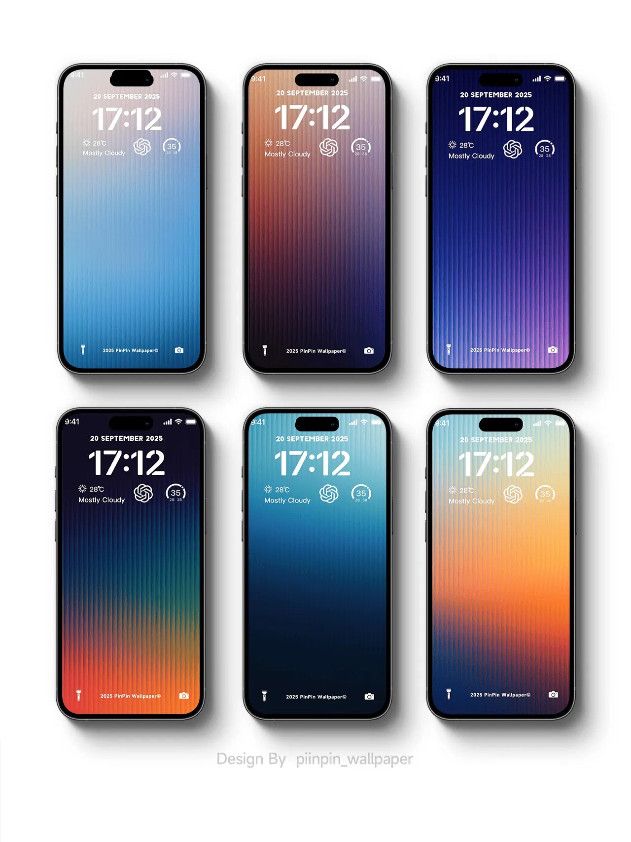 4K HD Wallpaper Background -Gradient color Minimalist style gradient for iPhone and Android 6PACK