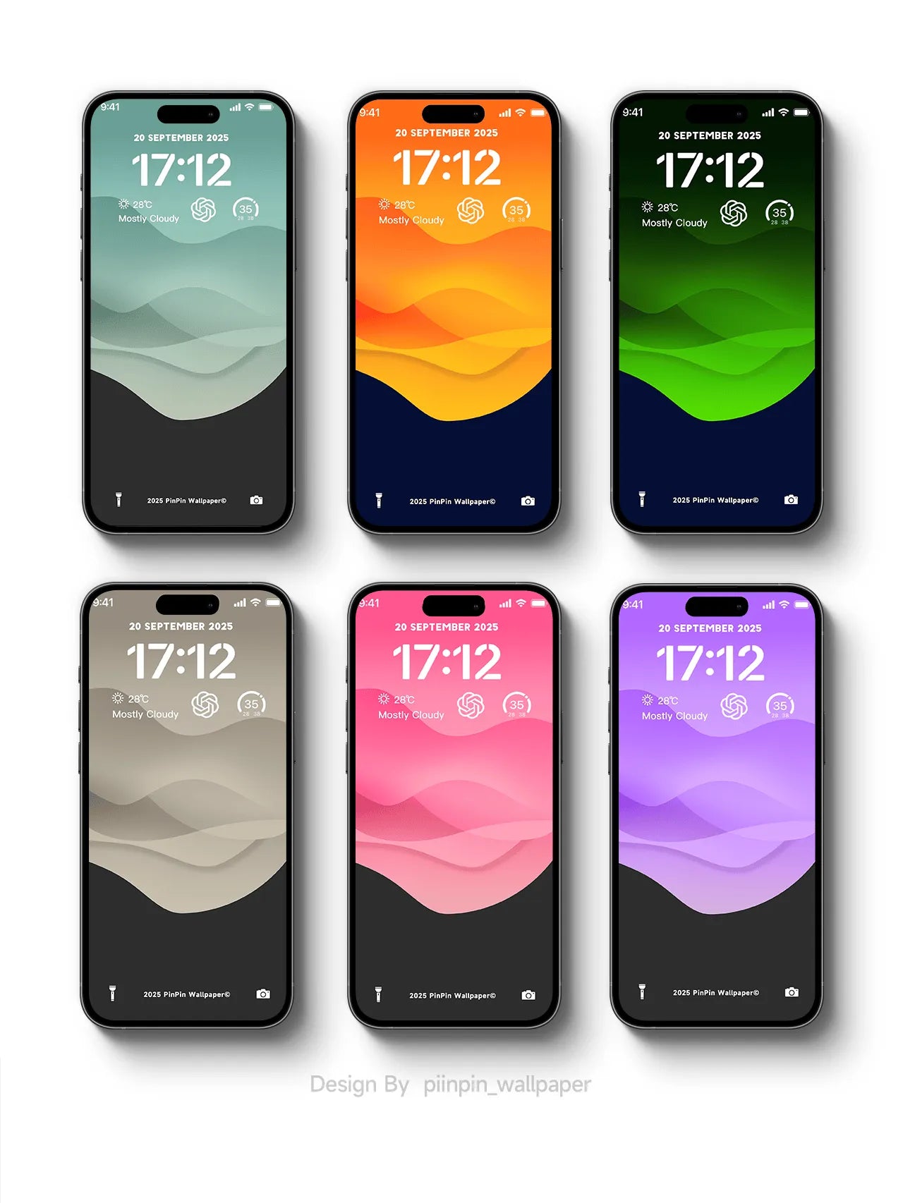 4K HD Wallpaper Background -Gradient color Minimalist style gradient for iPhone and Android 6PACK