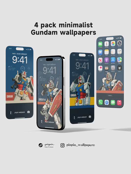 Gundam-RX-98 phone Wallpaper Pack with 6 Different Color Schemes: 8K HD Lock Screen Wallpapers
