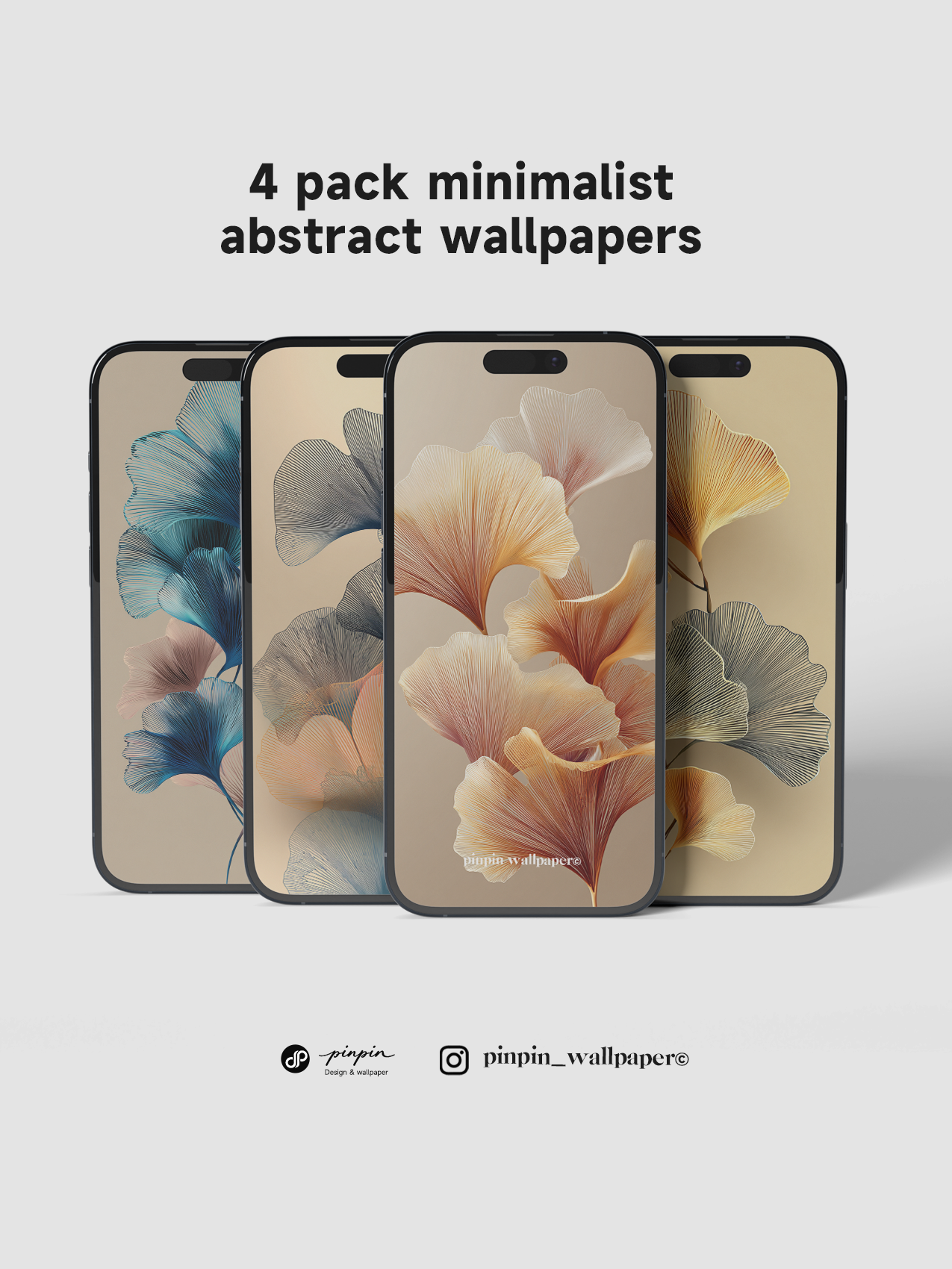 Abstract phone Wallpaper Pack with 4 Different Color Schemes: 8K HD Lock Screen Wallpapers
