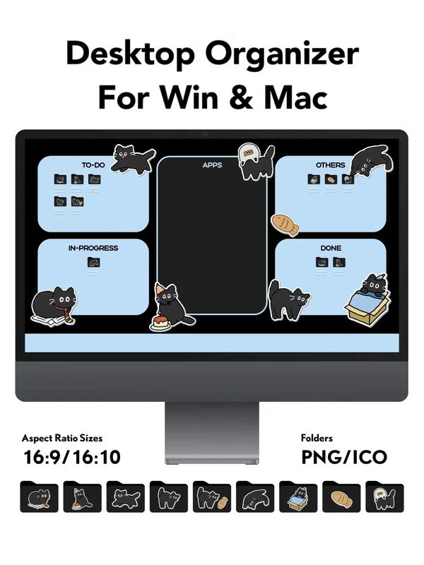 デスクトップ壁紙オーガナイザー 美しい背景 HD - Win および Mac 用のかわいいキティ