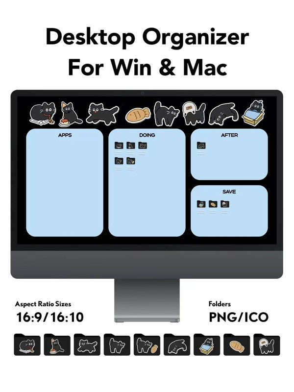 デスクトップ壁紙オーガナイザー 美しい背景 HD - Win および Mac 用のかわいいキティ
