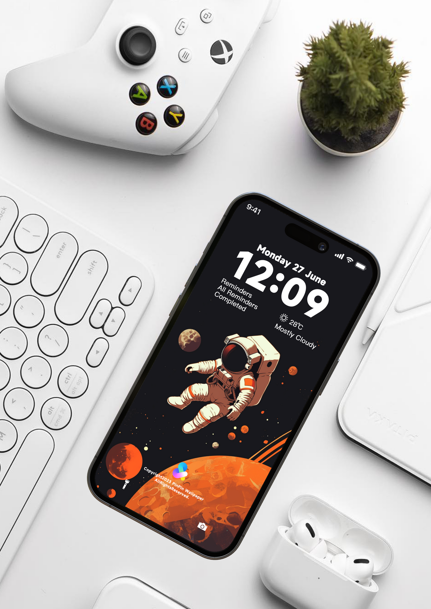 4K HD 壁紙の背景 - 宇宙飛行士 - iPhone と Android 用のかわいい男の子