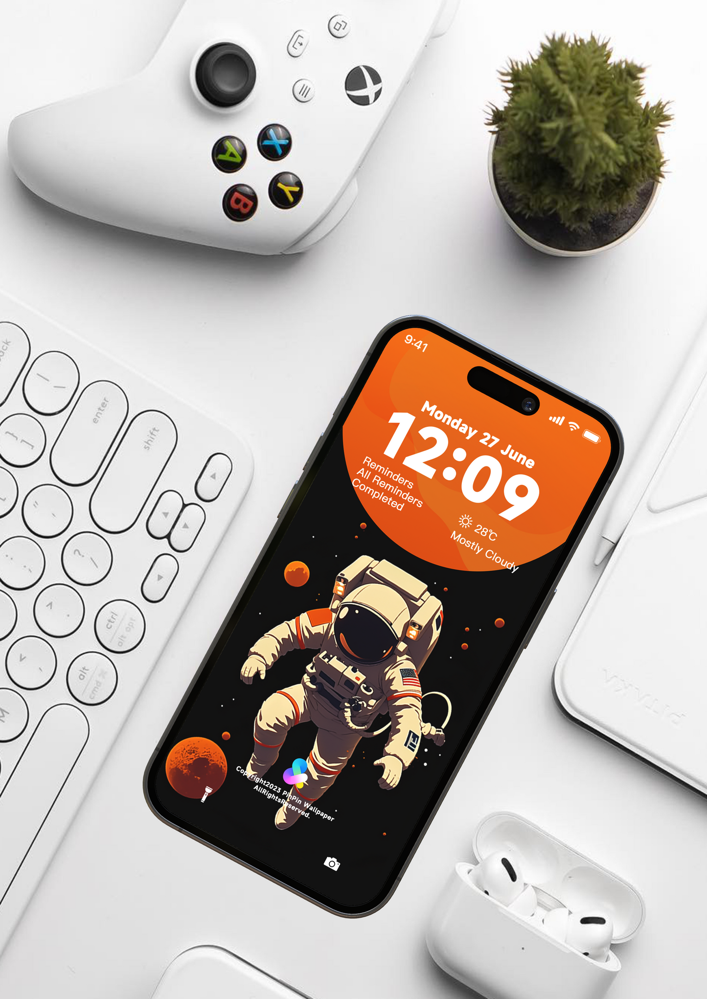 4K HD 壁紙の背景 - 宇宙飛行士 - iPhone と Android 用のかわいい男の子