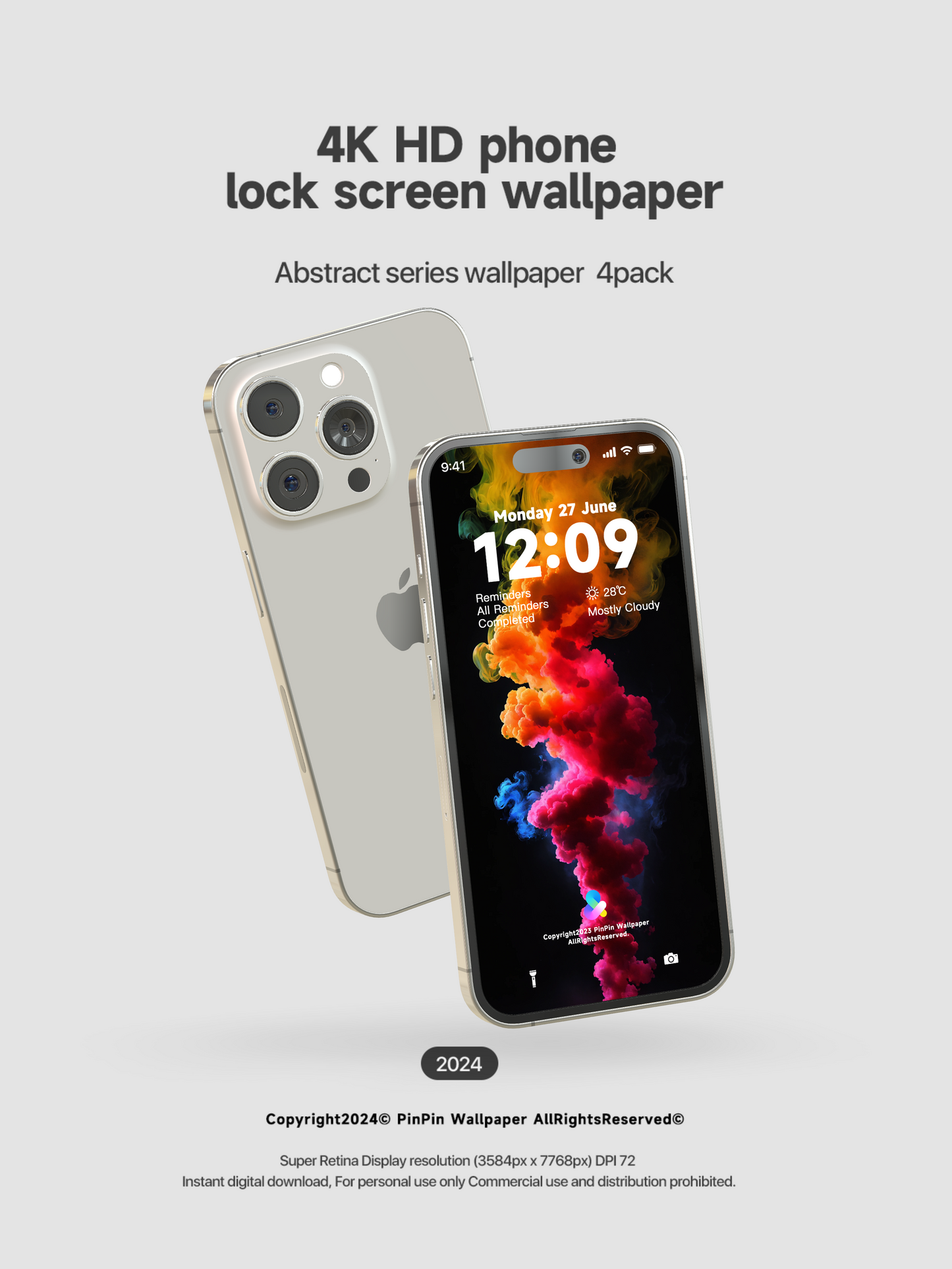 iPhoneとAndroidの4K HD壁紙の背景色の煙の幾何学