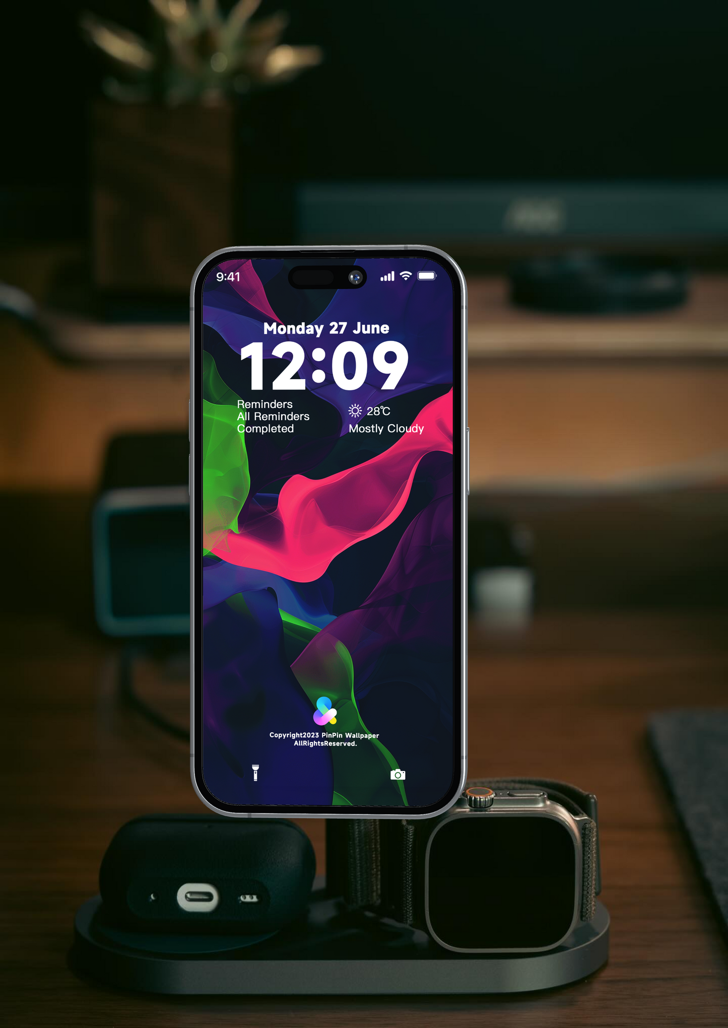 iPhone と Android 向けの 4K HD 壁紙の背景 - 幾何学的抽象パターン