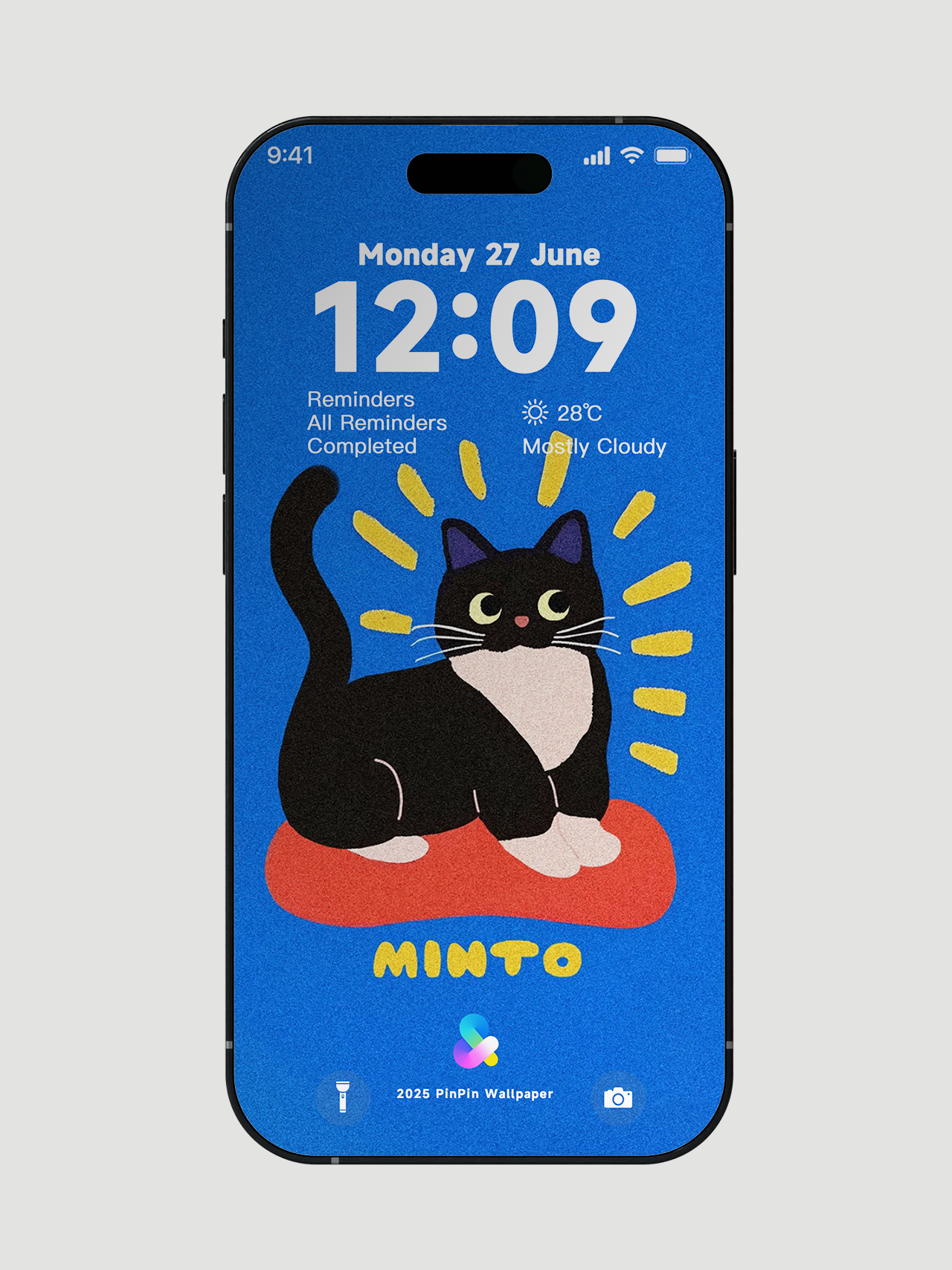 4K HD Wallpaper Background - Minimalist style Black Cat Illustration for iPhone and Android 6PACK