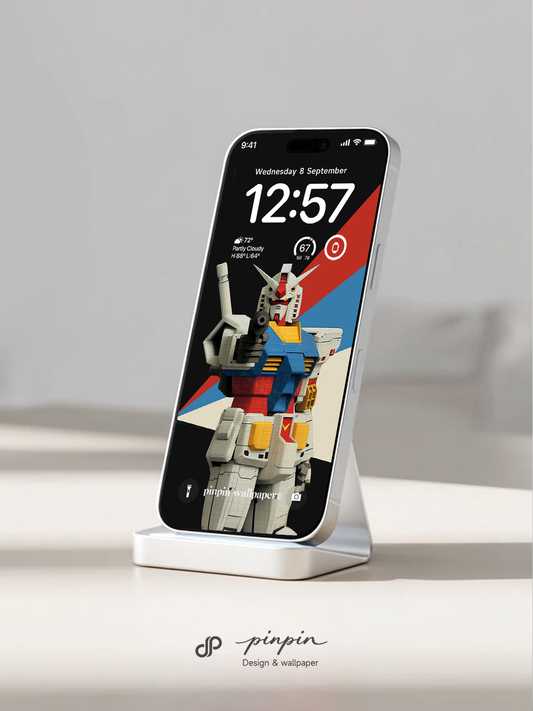 Gundam Rx-78 Minimalist Gradient 4K Wallpaper for iPhone and Android | No. 6359