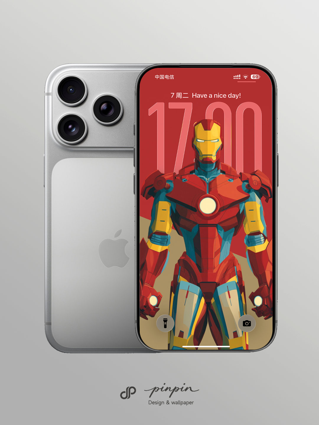 Iron Man phone Wallpaper Pack with 4 Different Color Schemes: 8K HD Lock Screen Wallpapers