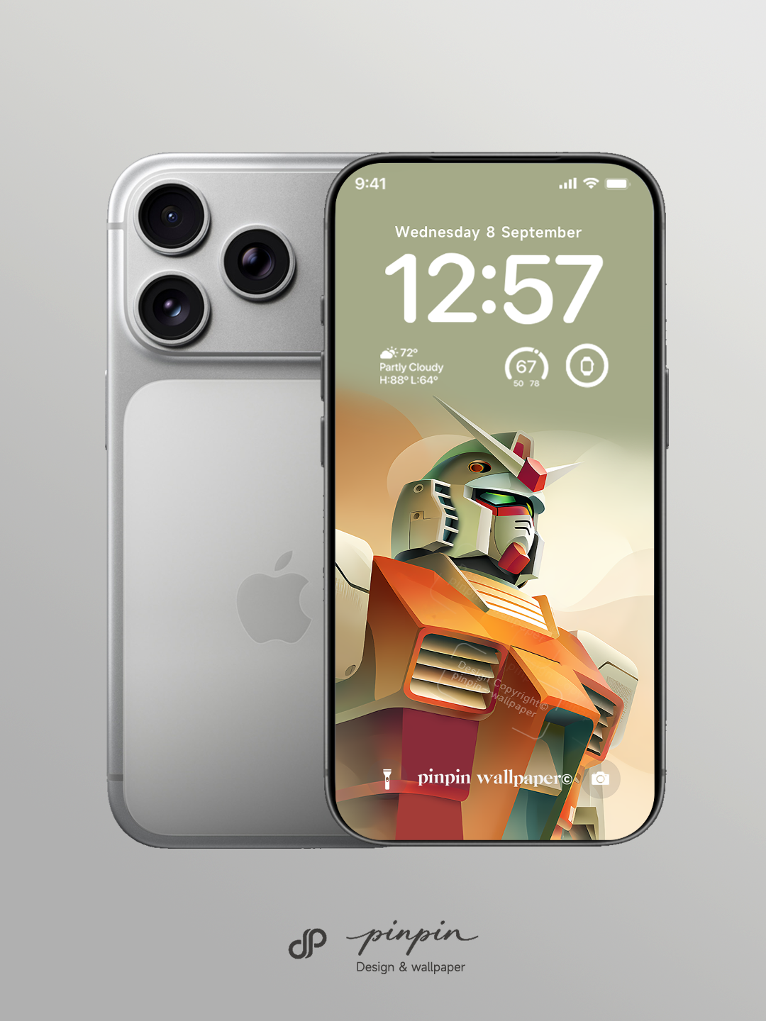 Gundam Rx-78 Minimalist Gradient 4K Wallpaper for iPhone and Android | No. 6362