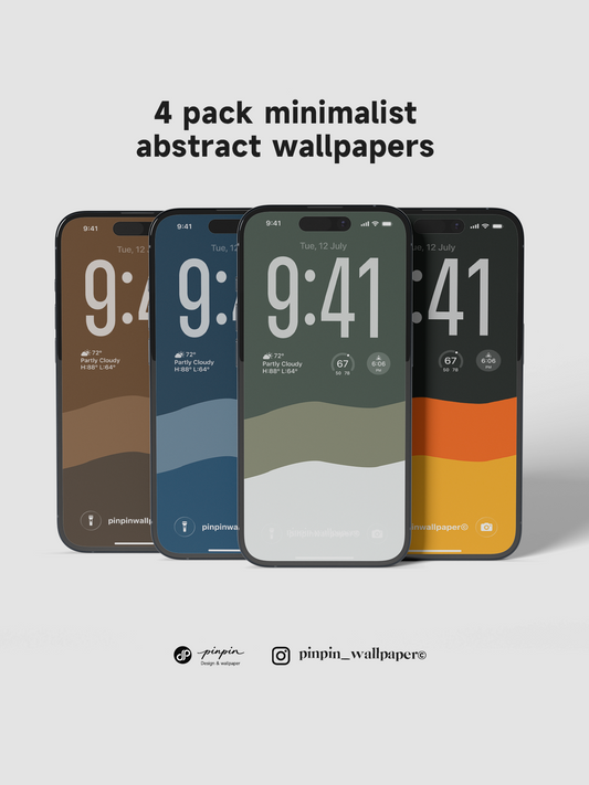 A Minimalist Abstract Wallpaper Pack with 4 Different Color Schemes: 8K HD Lock Screen Wallpapers