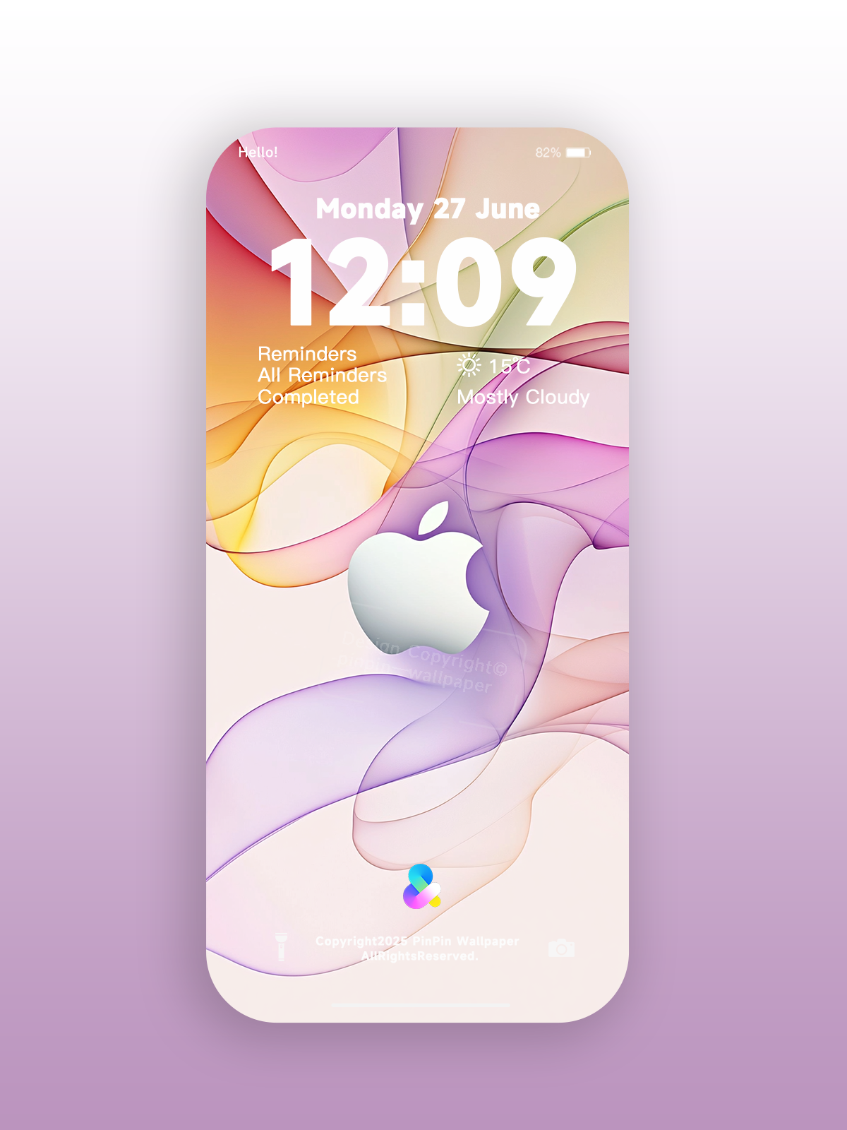 4K HD Phone Wallpaper Background -  Minimalist Gradient Style Purple flowers wallpapers for iPhone and Android