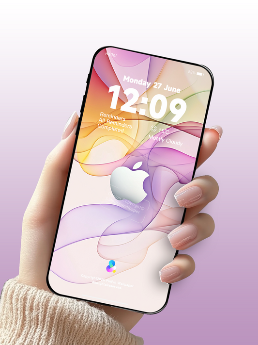 4K HD Phone Wallpaper Background -  Minimalist Gradient Style Purple flowers wallpapers for iPhone and Android