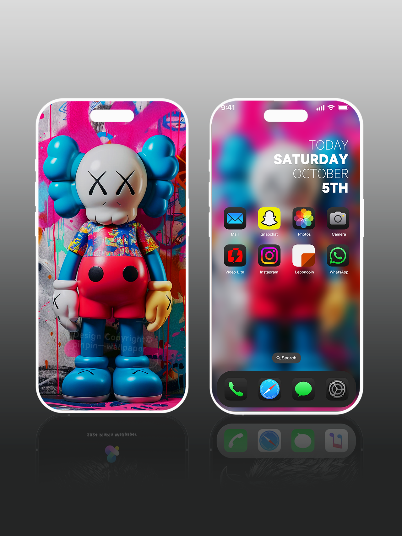 4K HD Phone Wallpaper Background -KAWS Playful IPlllustration Series Wallpapers for iPhone and Android