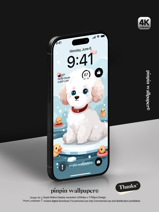 4K HD cell phone wallpaper backgrounds - Cartoon style teddy dog wallpaper for iPhone and Android