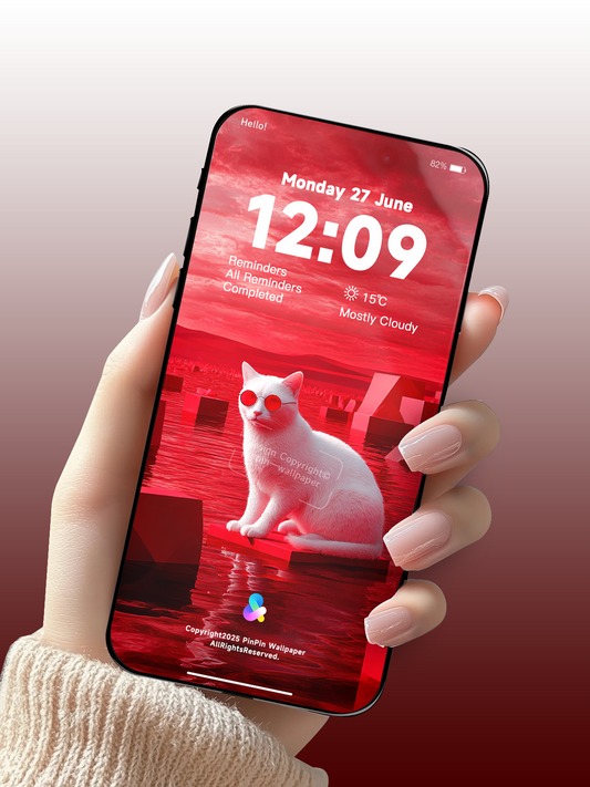 4K HD Phone Wallpaper Background -  Minimalist Gradient Style  white cat wallpapers for iPhone and Android