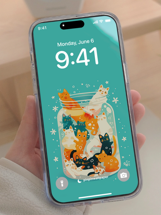 4K HD Phone Wallpaper Background -  Minimalist Gradient Style summer Cat  wallpapers for iPhone and Android